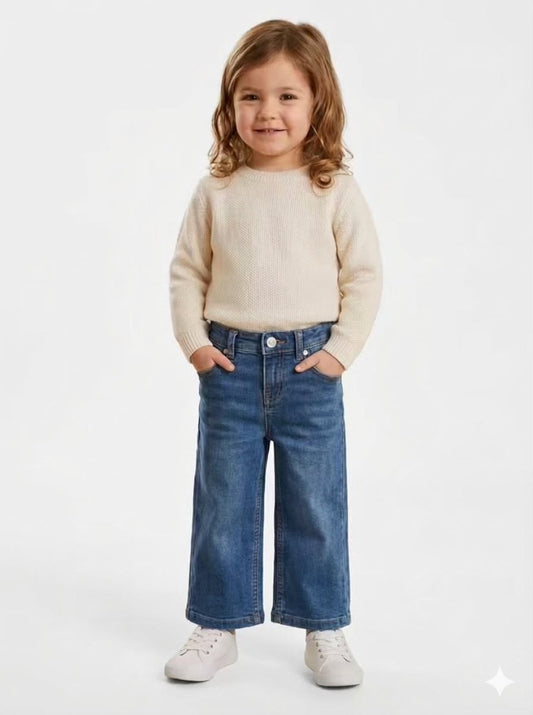 Mango Wide Leg Jeans Trouser Blue