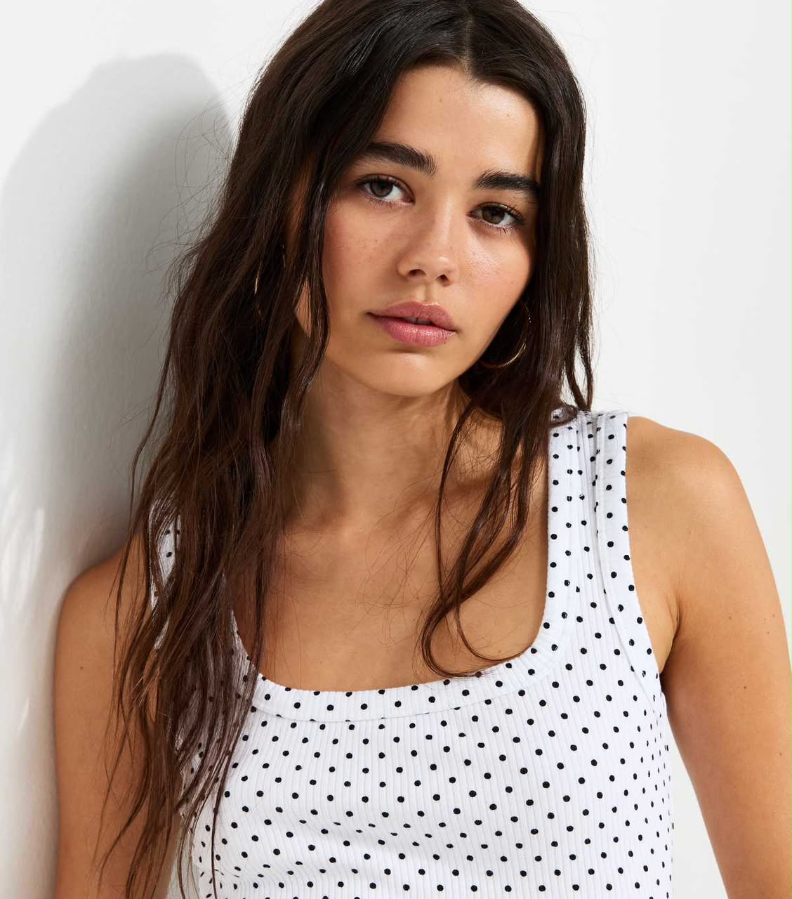 Ribbed Jersey Square Neck White