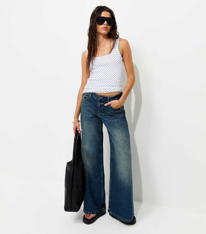 Ribbed Jersey Square Neck White
