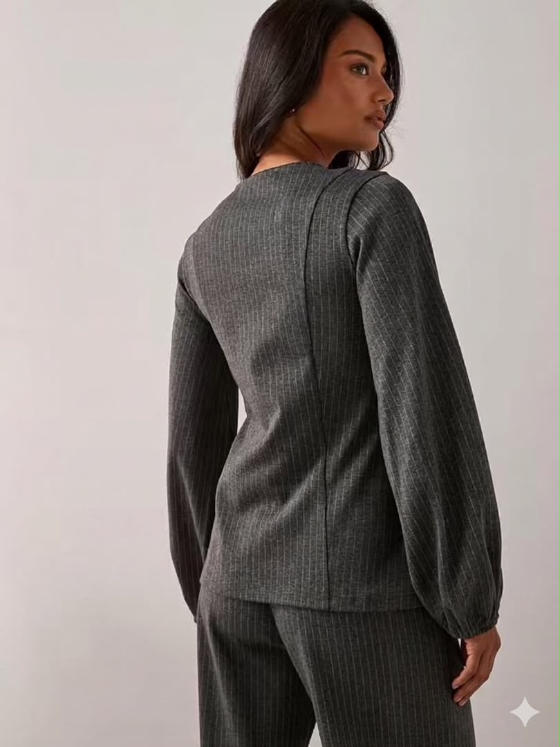 Button Up Long Sleeve Top Co-ord