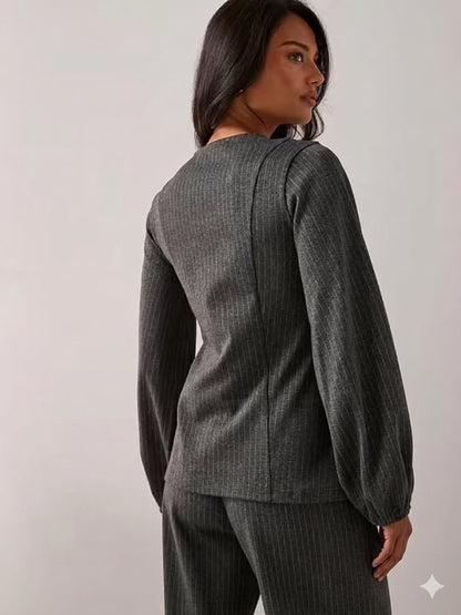 Button Up Long Sleeve Top Co-ord