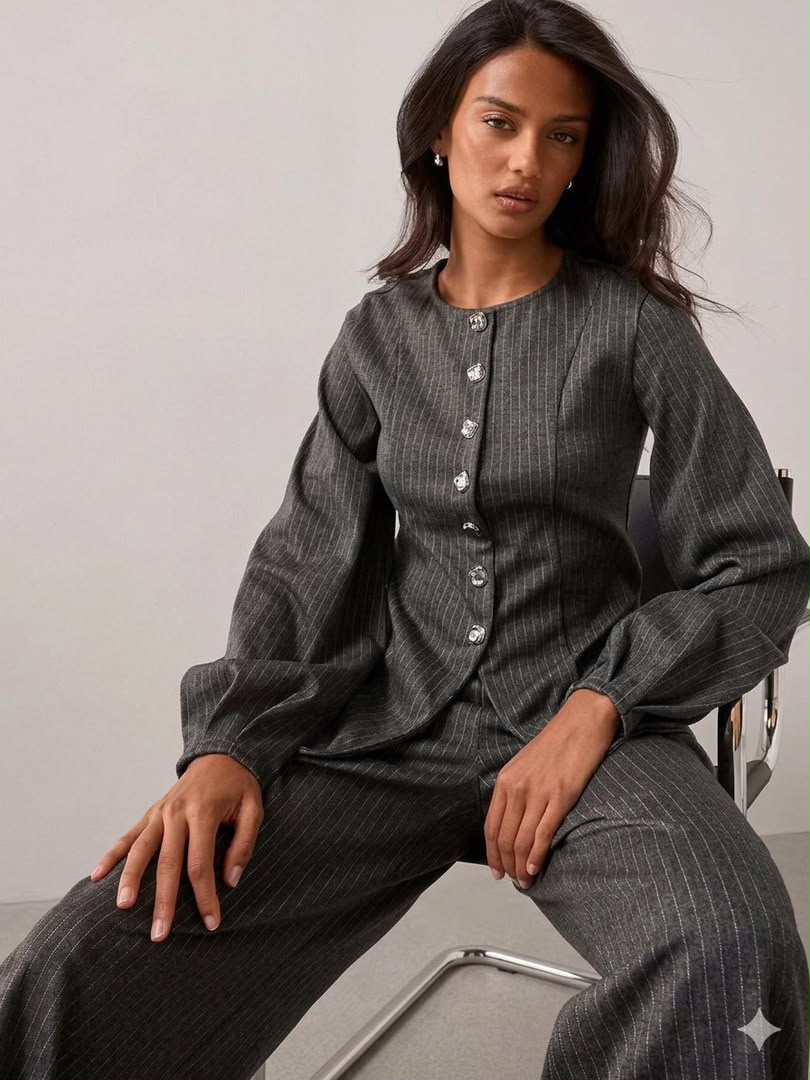Button Up Long Sleeve Top Co-ord