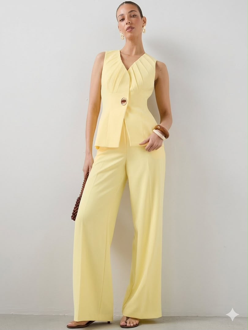 Hardware Detail Waistcoat Yellow