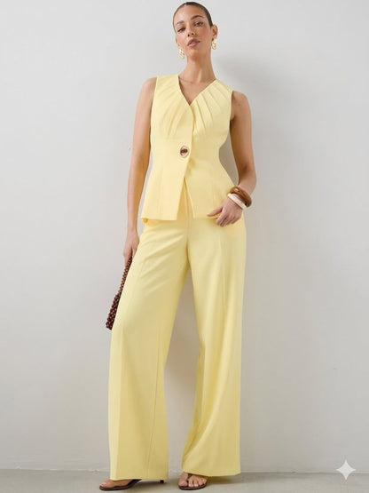 Hardware Detail Waistcoat Yellow