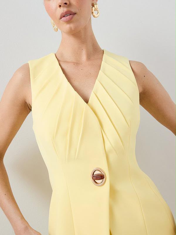 Hardware Detail Waistcoat Yellow