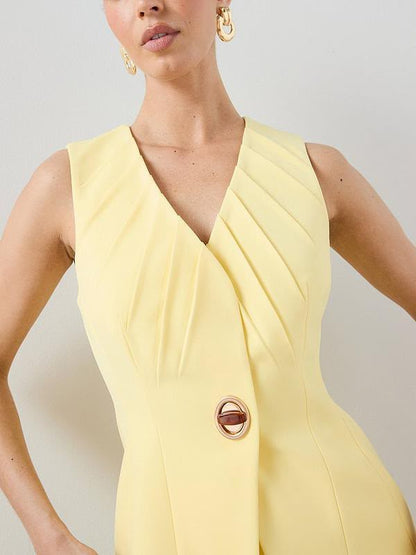 Hardware Detail Waistcoat Yellow