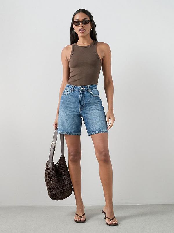 Longline Vintage Short Dark Wash