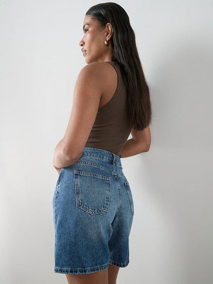 Longline Vintage Short Dark Wash