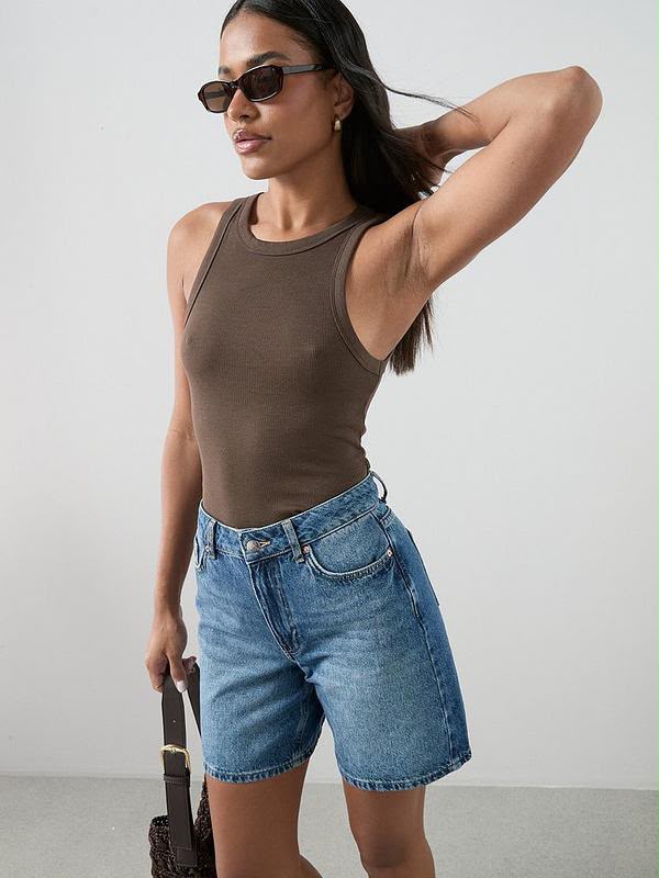 Longline Vintage Short Dark Wash