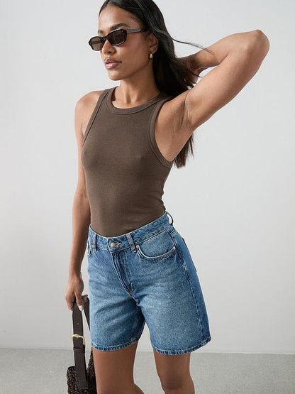 Longline Vintage Short Dark Wash