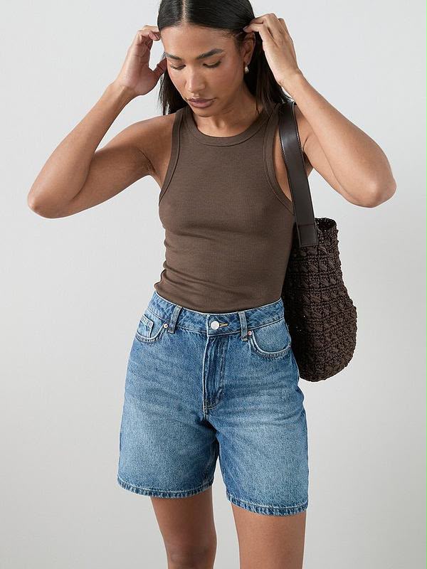 Longline Vintage Short Dark Wash