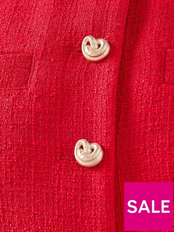 The Very Collection Boucle Waistcoat - Red