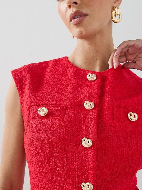 The Very Collection Boucle Waistcoat - Red
