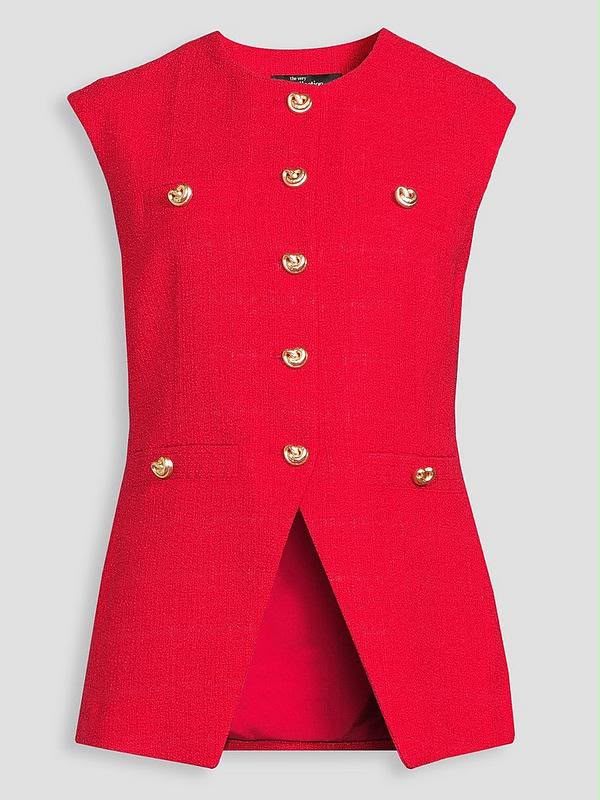 The Very Collection Boucle Waistcoat - Red