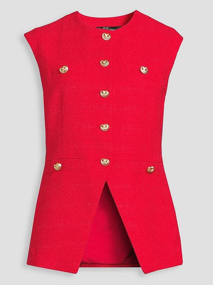 The Very Collection Boucle Waistcoat - Red