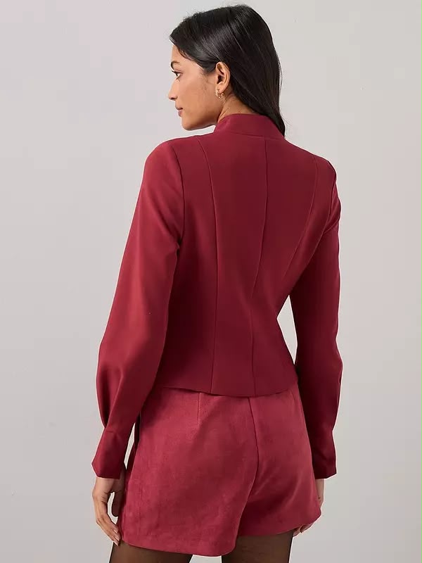 Cut Out Peplum Waistcoat Top - Red