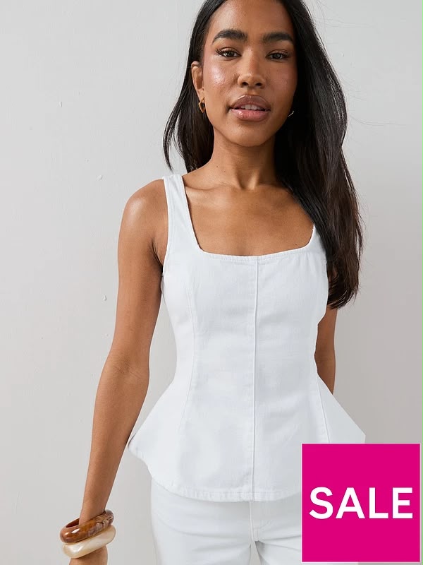 Denim Peplum Co-ord Top