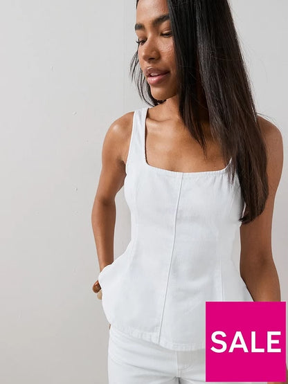Denim Peplum Co-ord Top