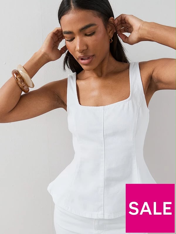 Denim Peplum Co-ord Top