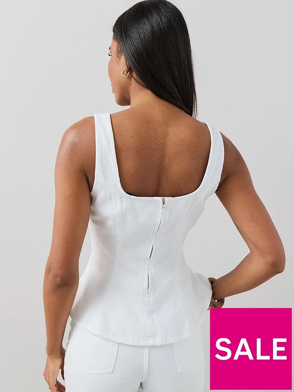 Denim Peplum Co-ord Top