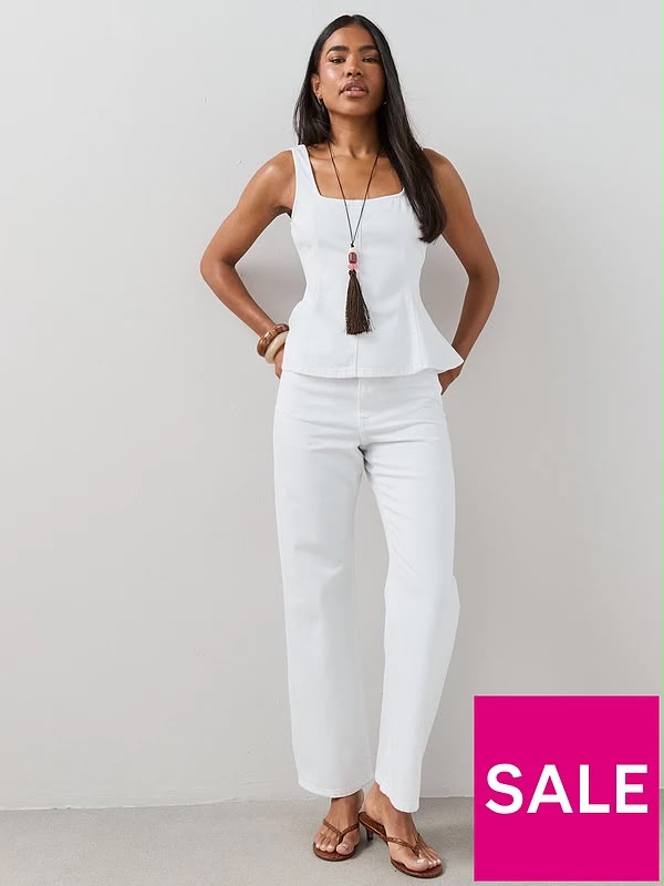 Denim Peplum Co-ord Top