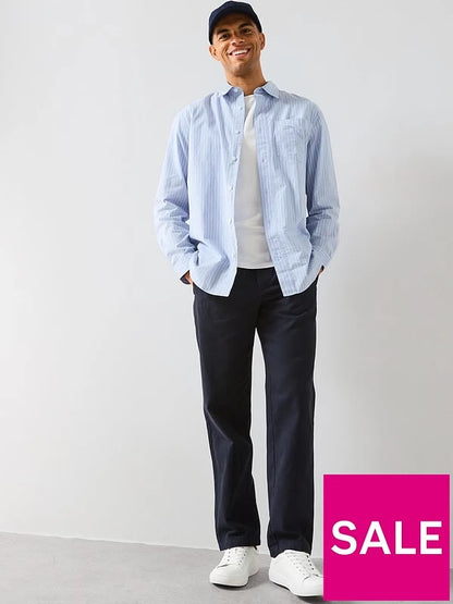 Double Pleat Trouser -Navy