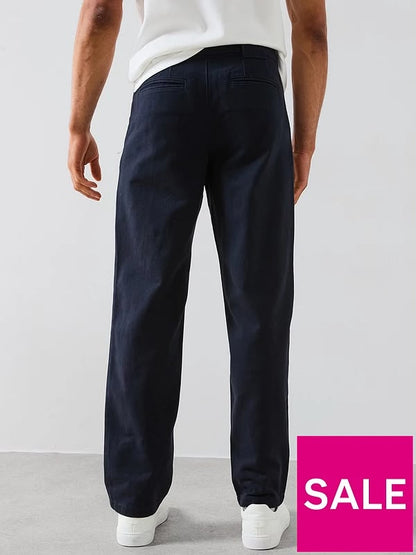 Double Pleat Trouser -Navy