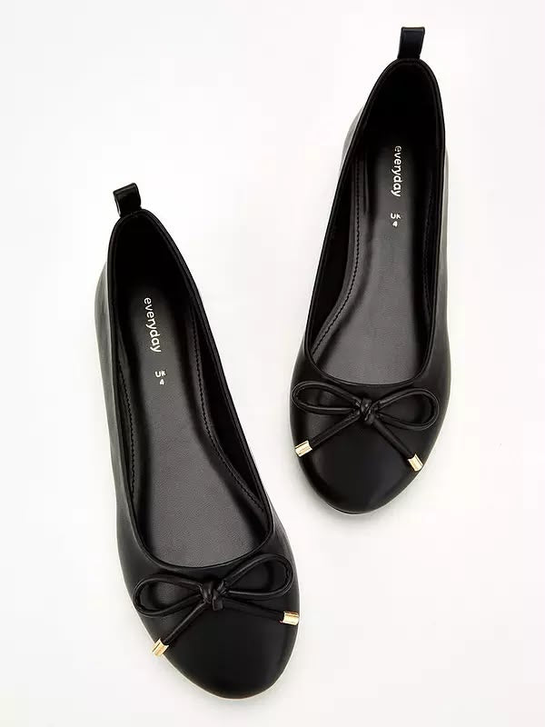 Women's Round Toe Ballerina Pumps Black