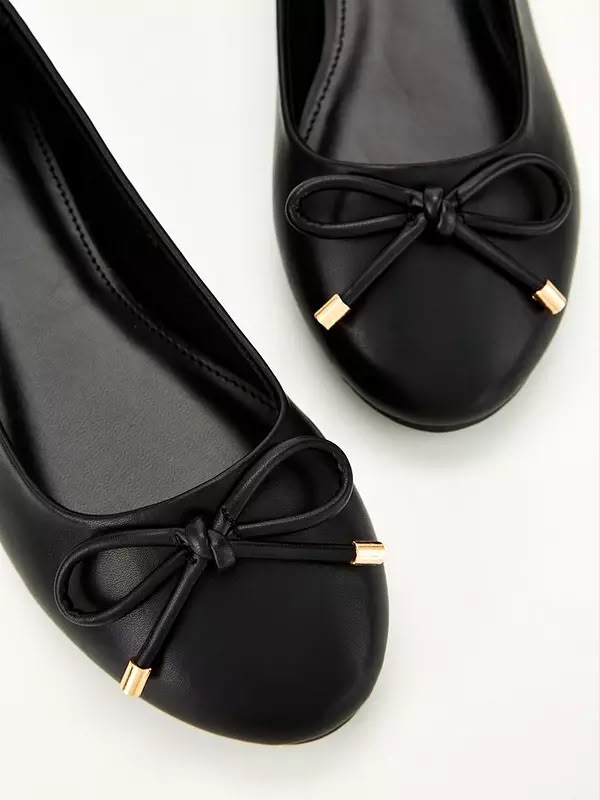Women's Round Toe Ballerina Pumps Black