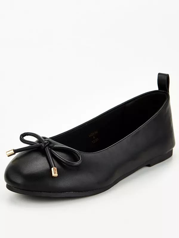 Women's Round Toe Ballerina Pumps Black