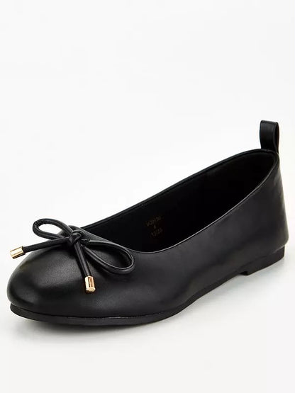 Women's Round Toe Ballerina Pumps Black
