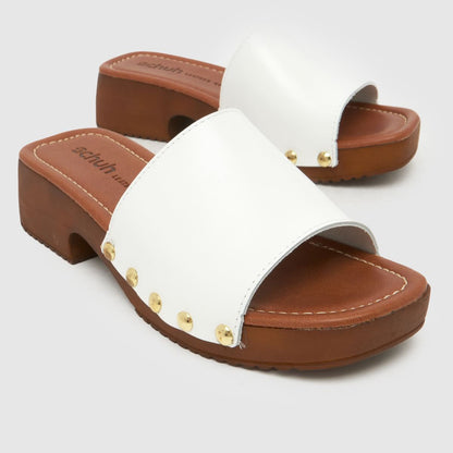 Verity Leather Clog In White