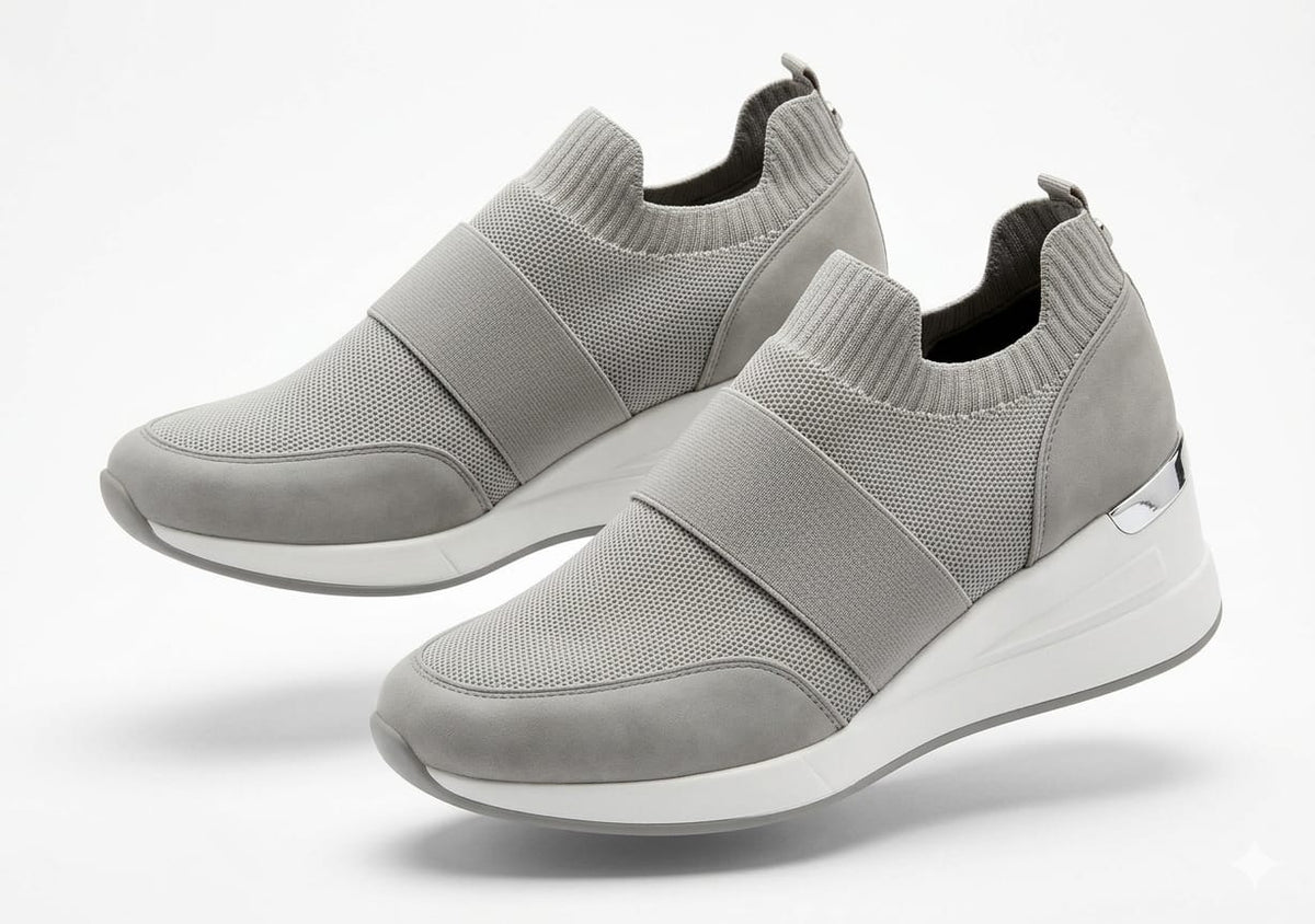 Knit Slip On Wedge Sneakers