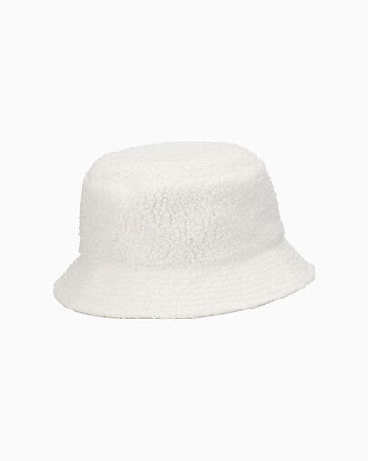 White Textured Bucket Hat
