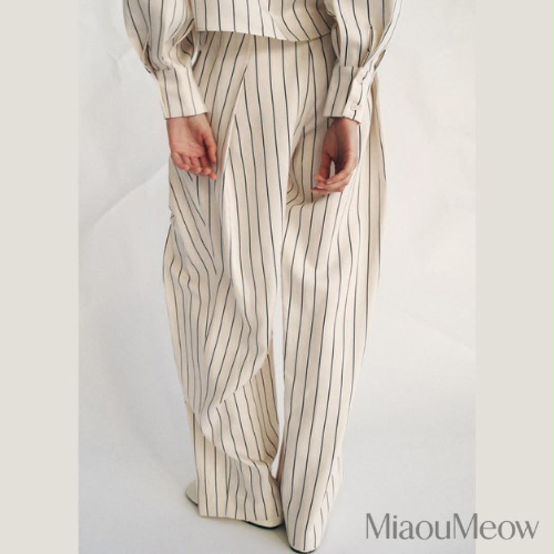 Striped Pleated Pants