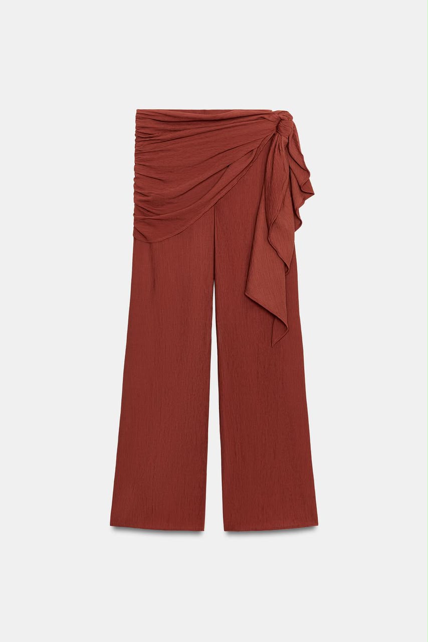 Zara Wide Leg Trouser With Scarf
