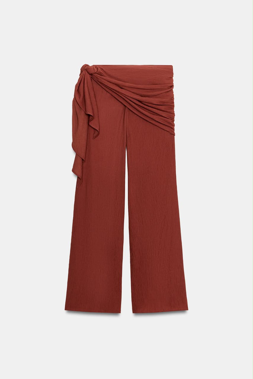 Zara Wide Leg Trouser With Scarf