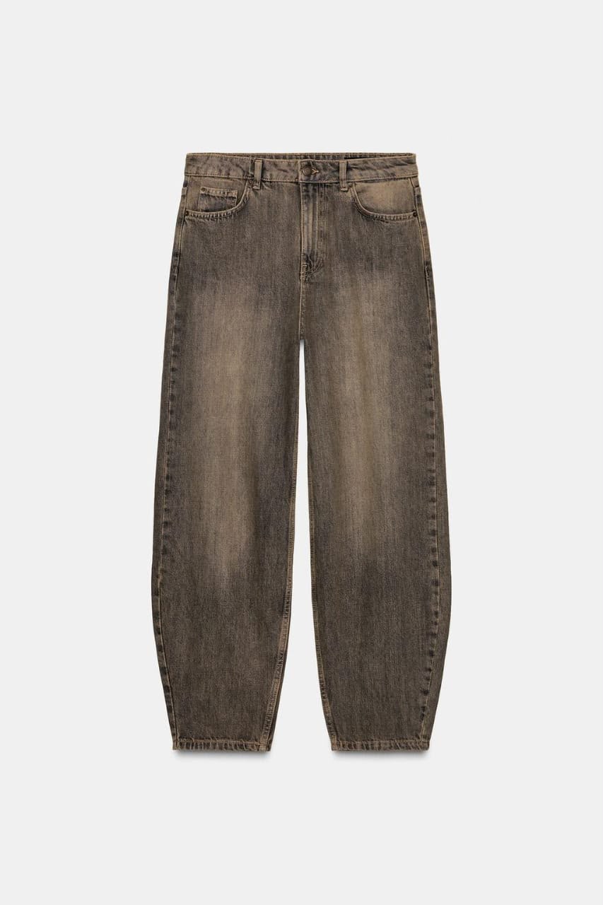 Zara Mid Waist Barrel Jeans