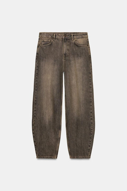 Zara Mid Waist Barrel Jeans