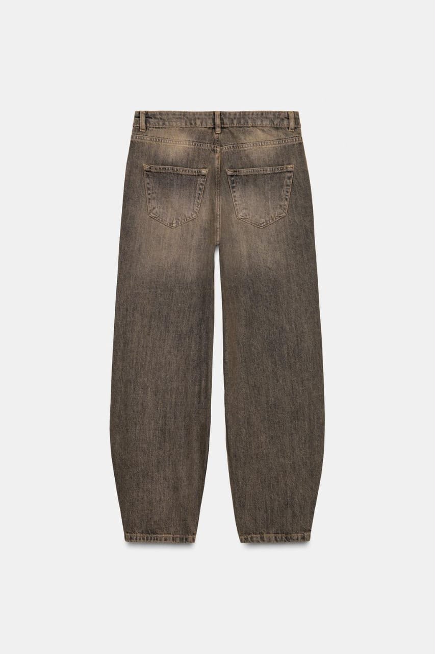 Zara Mid Waist Barrel Jeans