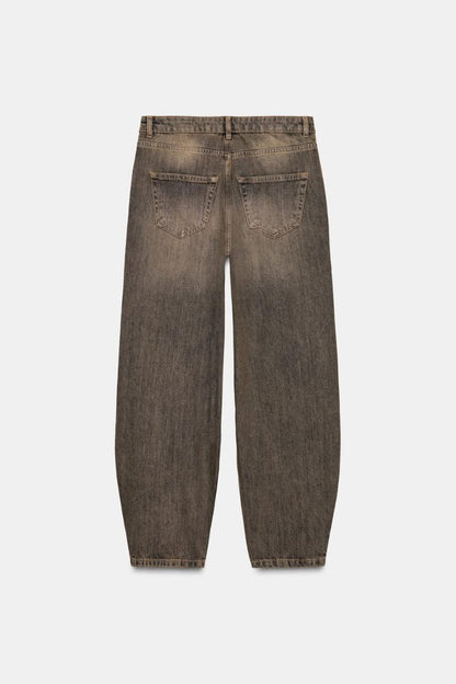Zara Mid Waist Barrel Jeans