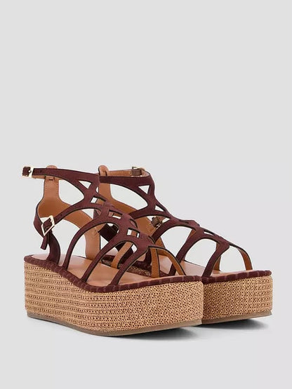 Gladiator Wedge Sandals -Brown