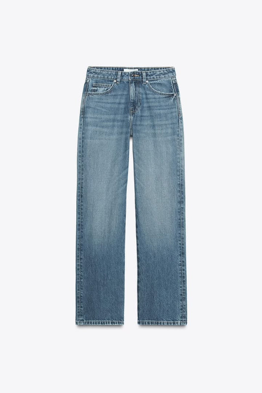 Zara Regular Fit High Waist Long Length Jeans