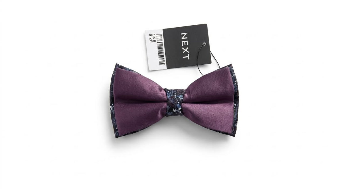 Plum Purple Satin Double Layer Bow Tie