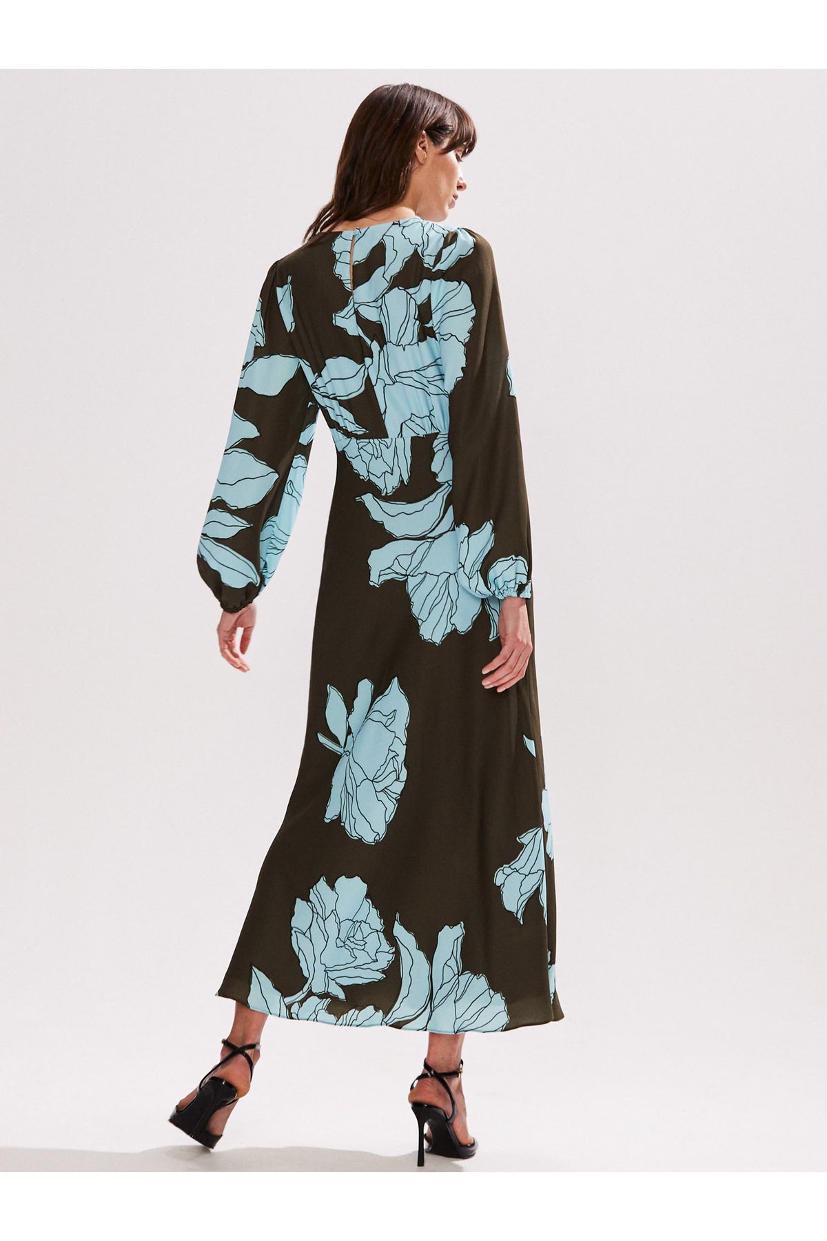 Mae Floral Twist Front Midi Dress