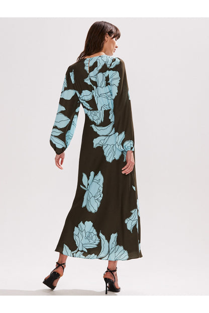 Mae Floral Twist Front Midi Dress