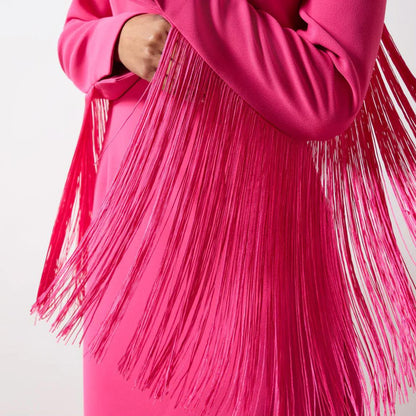 Pink Fringe Sleeve Dress
