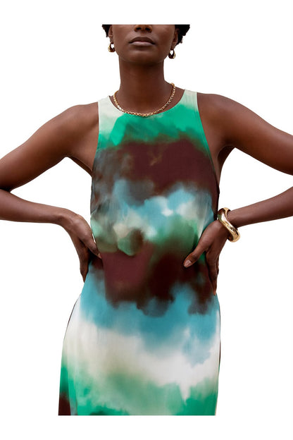 Sleeveless Print Maxi Dress