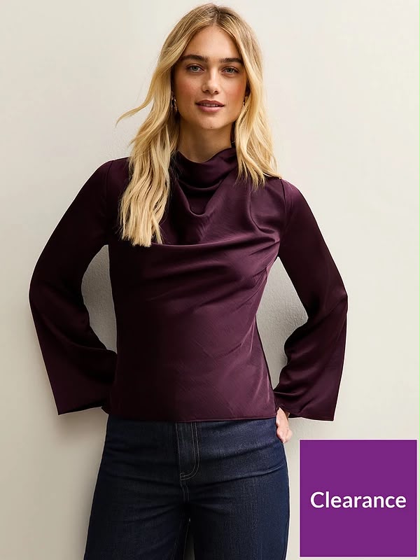 Cowl Neck Long Sleeve Top