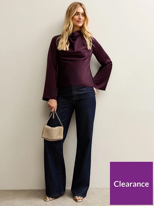 Cowl Neck Long Sleeve Top